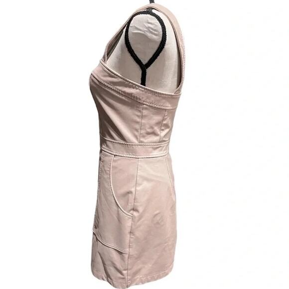 AMANDA UPRICHARD ACE DRESS PALE PINK VEGAN LEATHER SIZE L NWOT - Picture 6 of 9